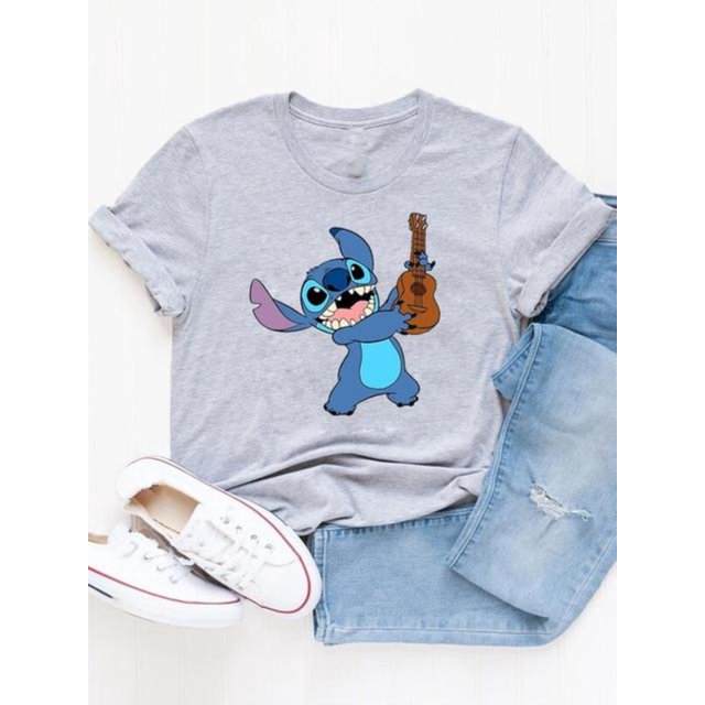 Disney-Camiseta de manga corta con estampado de dibujos animados para mujer, ropa con estampado de Love de los 90, moda musical