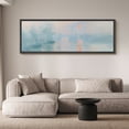 thumbnail image 2 of Large Framed Canvas Print Monet-Inspired Misty Harbor Sunrise ImpressionistWall Art Decorative Ready to Hang Painting for Living room Bedroom 60x20 inches Black Frame, 2 of 9