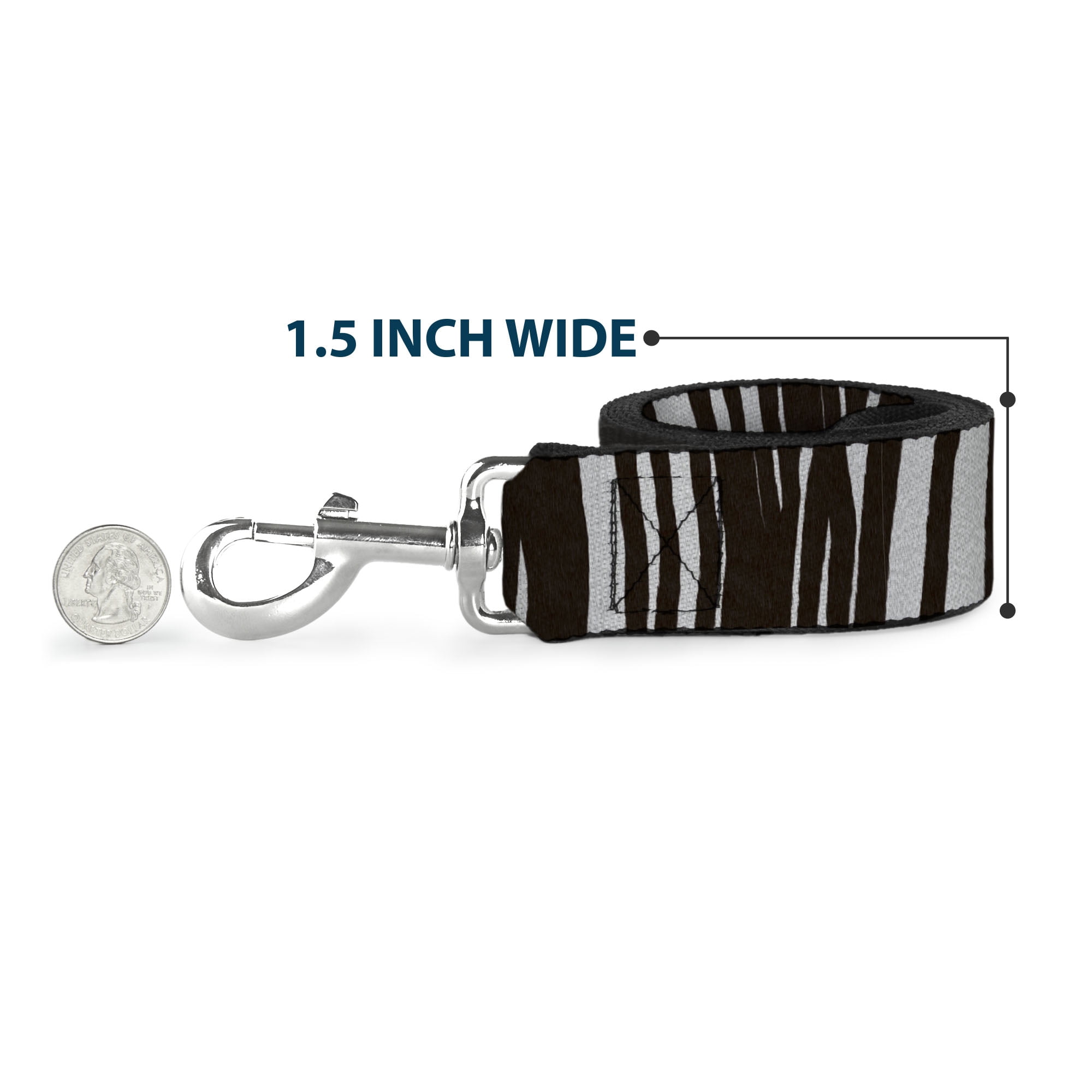 Buckle-Down Pet Leash, Dog Leash, Zebra, 6 Feet Long 1.0 Inch Wide