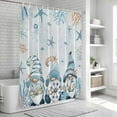 thumbnail image 6 of Blue Gnomes Coastal Bathroom Shower Curtains with 12 Hooks Polyester Waterproof Shower Curtain for Stalls and Bathtubs Nautical Coral Starfish Ocean Summer Decorative Bathroom Curtain 36x78 Inches, 6 of 9