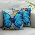 thumbnail image 3 of COMIO  Butterfly Pillow Covers Watercolor Lotus Floral Fantasy Splash Doodle Painting Waist Lumbar Cushion Cover Oblong Rectangle Pillowcase for Men Women Home, 3 of 5