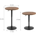 thumbnail image 3 of 23.6" Round Bar Table, Adjustable Height Bar Table, Modern Cocktail Bar Table with MDF Top and Metal Base, Bistro Pub Table Suitable for Café, Kitchen Island, Bar Counter, Brown, 3 of 7