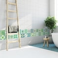 thumbnail image 4 of Walplus Peel and Stick Backsplash Turkish Green Mosaic Wall Tile Decals 48 Pcs 4" x 4", 4 of 8
