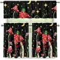 thumbnail image 4 of Cute Mushroom Frog Window Curtain for Kids Adult Bedroom Decor，Blackout Room Valance and Tier Curtains 3 Pcs Set S, 4 of 6