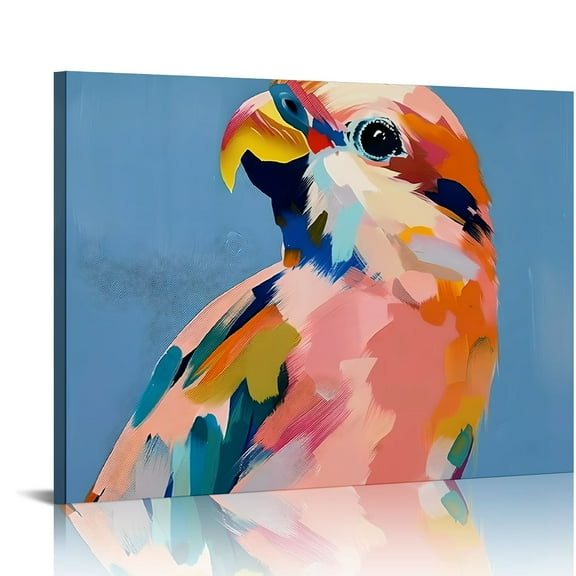 YILUYINQING Colorful Bird Wall Art Canvas Prints Home Decor 16x12in