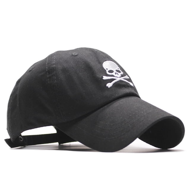 Gorra de béisbol Skulls Anime Snapback de algodón negra