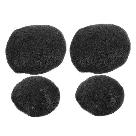 GETAJGHSD 4Pcs Black Hair Bun Donut Extensions Soft Synthetic Hairpiece for Traditional Bridal and Stage Use