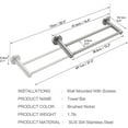 thumbnail image 2 of Adjustable 16.4 to 28.3 inch Double Bath Towel Bar for Bathroom SUS304 Stainless Steel Towel Holder,Wall Mount with Telescopic  Screws Towel Bar,Retractable Towel Bar Rod Rack Hotel Style,Matte Silver, 2 of 7