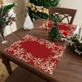 thumbnail image 4 of Red Snowflakes Christmas Winter Xmas Cloth Placemats Set of 4 Table Mats Table Decorations 12x18 Inch, 4 of 6