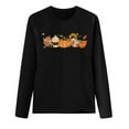 thumbnail image 4 of Simua Hauts Imprimés Floraux pour Femmes Coupe Ample Décontractée Col Rond Manches Longues T-Shirts Tunique Unie Mignonne, 4 of 4