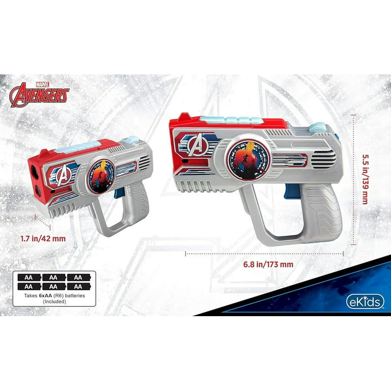Avengers Kids Laser Tag Blasters Toy Set - 2 Player, Long Range