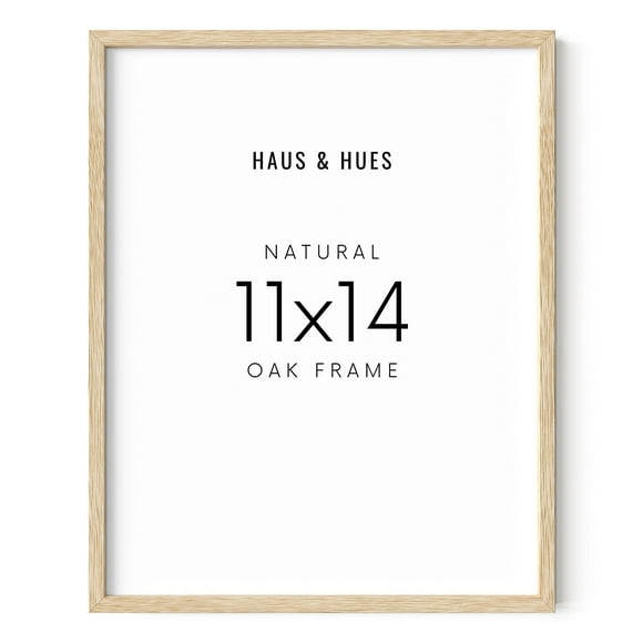 Marco de fotos de madera HAUS AND HUES 11x14 de madera de roble natural