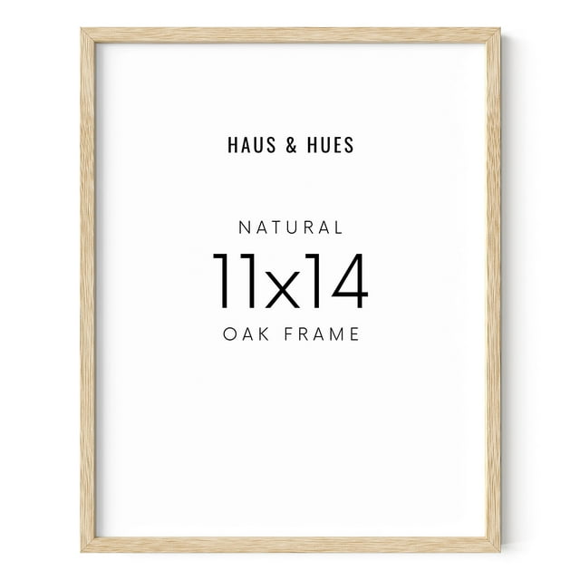Marco de fotos de madera HAUS AND HUES 11x14 de madera de roble natural