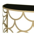thumbnail image 5 of Bowery Hill Half Moon Glass Top Console Table with Metal Base in Gold, 5 of 7