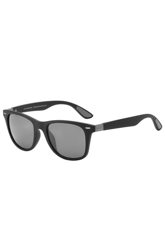 Plus Classic Square Black Sunglasses with Smoke Lens - Unisex