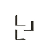 Ada Home Decor Furniture 11.8" 3 Tier Wenge Wesley Modern Wall Shelf