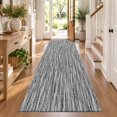 Area Rug 2x6ft Gray Knit Texture Low Pile Washable Rug Soft Cushioned ...