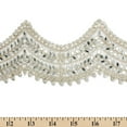 thumbnail image 3 of 4 Inch Floral Mirror Beaded Rhinestone Metallic Corded Mesh Trim For Sewing, Crafts, Decor, & Upholstery Projects - Silver 1 Pack (9.8 Yards / 9 Meters), 3 of 3