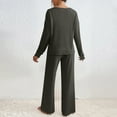 thumbnail image 5 of Frostluinai Cyber And Monday 2 Piece Sets for Women Crewneck Long Sleeve Knit Sweaters High Waist Wide Leg Pants Lounge Sets for Women, 5 of 7
