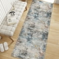 thumbnail image 4 of BERTHMEER 2'x8' Abstract Runner Rugs Contemporary for Hallway Entryway Entrance Bathroom Bedroom Kitchen Non Slip Washable Modern Indoor Rugs, Blue Multicolor, 4 of 5