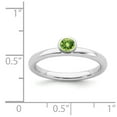 thumbnail image 2 of Sterling Silver Stackable High 4mm Round Peridot Ring - .29 cwt - Size 6, 2 of 2