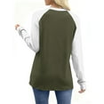 thumbnail image 5 of ClodeEU Women's Color Block Raglan Long Sleeve Shirts,Round Neck Tunic Casual Fashions Tee Army Green,Womens Plus S, 5 of 8