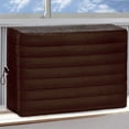 thumbnail image 5 of HOMEIORA 1pc Indoor Air Conditioner Cover AC Unit Cover for Window Units, Window AC Unit Cover for Inside, Double Insulation with Elastic Strap, 25" (L) x 17" (H) x 3.5" (D), Brown, 5 of 6
