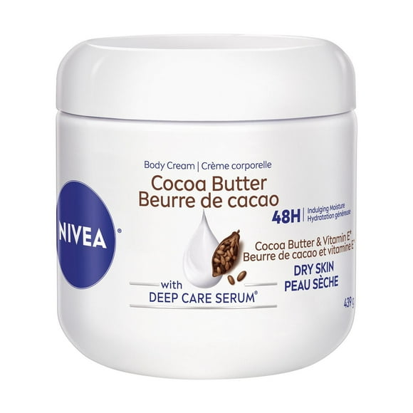 NIVEA Cocoa Butter Body Cream | 48H Cocoa Butter Vitamin E Cream, 439 g