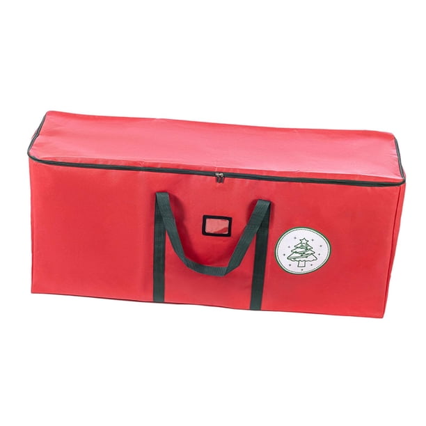 Bolsa de almacenamiento para árbol de Navidad, resistente, de gran capacidad, impermeable, con cremallera, para vacaciones Rojo