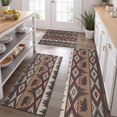 thumbnail image 2 of Brown Geometric and Bear Pattern Kitchen Rugs Sets Of 3,Kitchen Runner Rugs Non Skid Washable,Decorative Kitchen Floor Mats for Kitchen,Sink,Laundry,17"x30"+ 17"x47" + 17"x59", 2 of 6