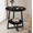 BLACK, variant on Modern 2-Tier Metal Coffee Table with Storage Shelves Compact Round Side Table for Living Room Balcony or Bedroom White Marble Top 4 Color Options Minimalist Design Versatile Furniture
