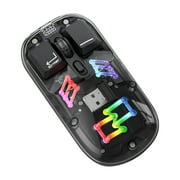 Bdday Transparent Wireless Mouse 2.4G/Bluetooth 5.0 2-mode Connection TYpe-c Rechargeable Mouse Standard Magnetic Design RGB Lighting