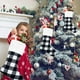 thumbnail image 3 of Medias navideñas: paquete de 4 medias navideñas a cuadros de búfalo de 18 "con puño de piel sintética de felpa blanca, fiesta navideña familiar Vhermosa WRJM-402-1, 3 of 7