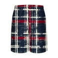 thumbnail image 3 of Mens Fashion Checkered Printing Shorts Elastic Waist Drawstring Shorts Summer Vacation Beach Shorts, 3 of 4