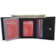 thumbnail image 6 of Mens Cowhide Leather ID Card Holder Trifold Wallet with Coin Pouch 2055 CF, 6 of 46