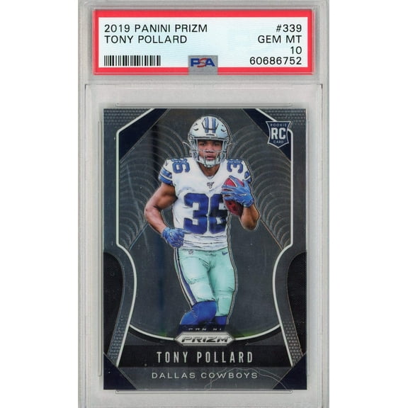 Graded 2019 Panini Prizm Tony Pollard #339 Rookie RC Football Card PSA 10 Gem Mint