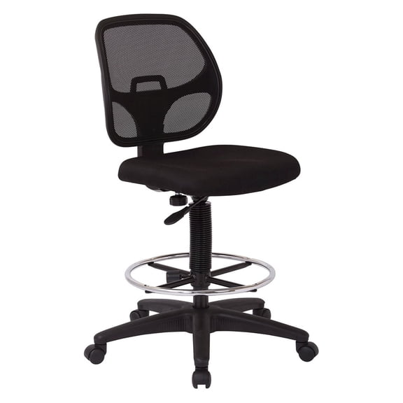 FurniFact Black Drafting Chair – Tall Office Chair With 20-Inch Foot Rest