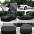 thumbnail image 6 of Unique Bargains 190T Polyester Car Cover Waterproof with Driver Door Zipper Mirror Pocket and Reflective Strips  Black 14.76x5.74x4.92ft, 6 of 7