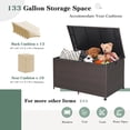 thumbnail image 6 of Costway Outdoor 133 Gallon Rattan Deck Box with Wheel Handle & Liner, 6 of 11