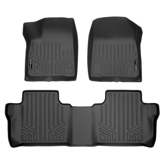 Smartliner SA0230-R-B0248-R 36 x 5 x 28 in. Custom Fit Floor Mats 2 Row Liner Set for 2020-2021 Cadillac XT6, Black