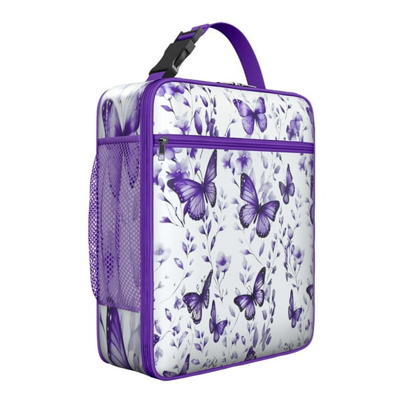 Reusable Small Lunch Box – Colorful Butterfly & Floral Design,Portable Food Container for Work, School, Picnic, Travel