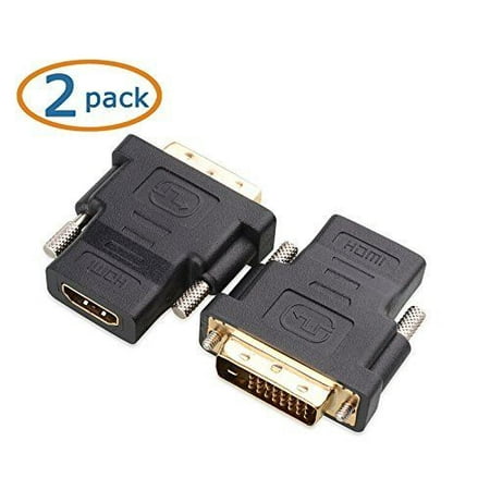 2 Pack DVI Male to HDMI Female M-F Adapter Converter For HDTV LCD LED