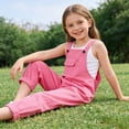 thumbnail image 4 of UAYOTSE Girls Boys Overalls Adjustable Strap Loose Fit Jumpsuits Casual Bib Overalls,Sizes 9-10 Years, 4 of 8