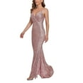 thumbnail image 5 of ROMANCE VICTORY Women's Sexy V-Neck Sleeveless Shinning Sequins Evening Mermaid Bridesmaid Bodycon Dress, 5 of 7