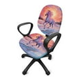 thumbnail image 2 of SCRAWLGOD Horse Sunset Set of 2 Breathable Cover for Office Chair Seat Elastic Breathable Boss Chair Slipcovers Easy to Remove Stain Resistant Chair Protector, 2 of 7