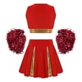 thumbnail image 4 of Conjunto de baile de animadoras para niñas, uniforme escolar de animadoras, disfraz de cosplay, atuendo completo con bolas de flores, 4 of 5