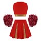 thumbnail image 4 of Conjunto de baile de animadoras para niñas, uniforme escolar de animadoras, disfraz de cosplay, atuendo completo con bolas de flores, 4 of 5