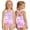 z2-Pink, variant on Shadoumai One Piece Swimsuit for Girls 12-14 Gingham Ruffle Tankini for Girls Quick Dry & Stretchy Contrast Color Teen Bathing Suit Tween Adjustable Straps Padded Swimwear with Cover Up Pants