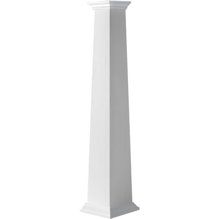 

Ekena Millwork 12 Bottom Width to 8 Top Width x 4 H Craftsman Classic Square Tapered Smooth PVC Column Kit Crown Capital & Crown Base