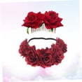 thumbnail image 3 of LEORX Bridal Headband Rose Flower Band Assorted Colors Wedding Party Decoration, 3 of 8